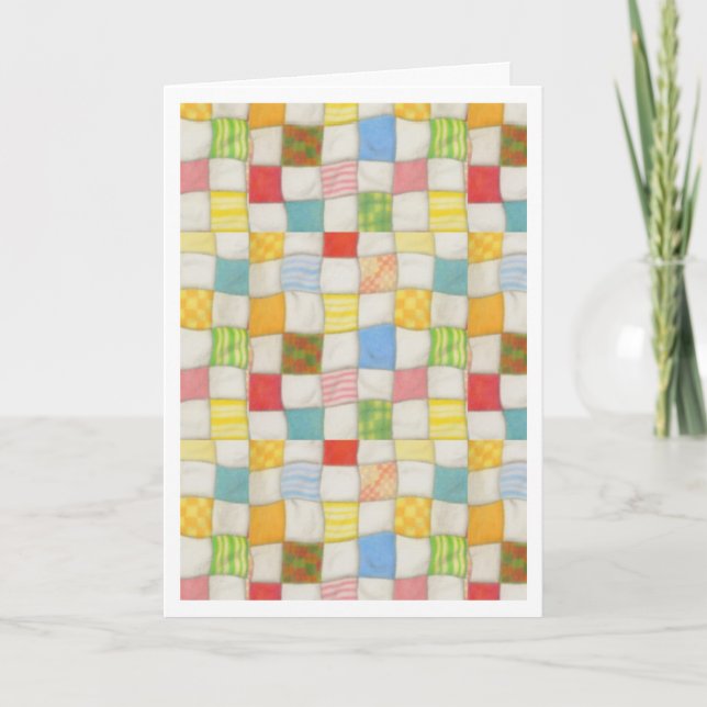 CRAZY QUILT Thank You Card / White (Front)
