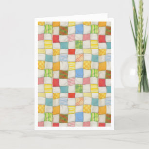 CRAZY QUILT Thank You Card / White