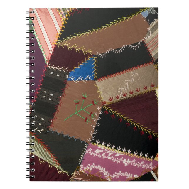 Crazy quilt upholstery, 1795-1815 spiral notebook (Front)