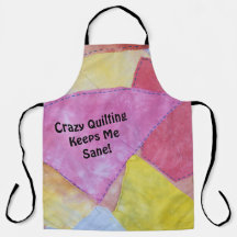 Crazy Quilting All-Over Print Apron