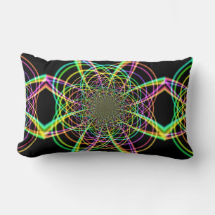 Crazy Rainbow Spiral Lumbar Cushion