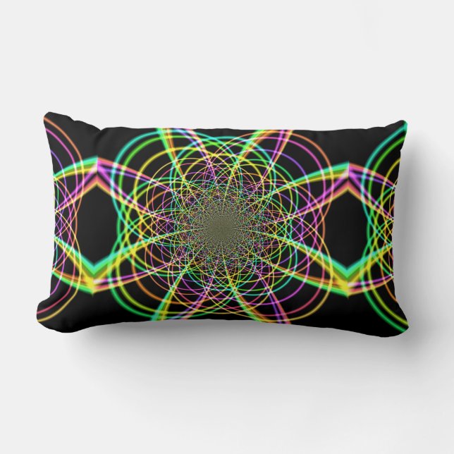 Crazy Rainbow Spiral Lumbar Cushion (Front)