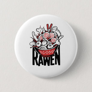 Crazy Ramen Noodle Zombie Design 6 Cm Round Badge