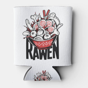 Crazy Ramen Noodle Zombie Design Can Cooler