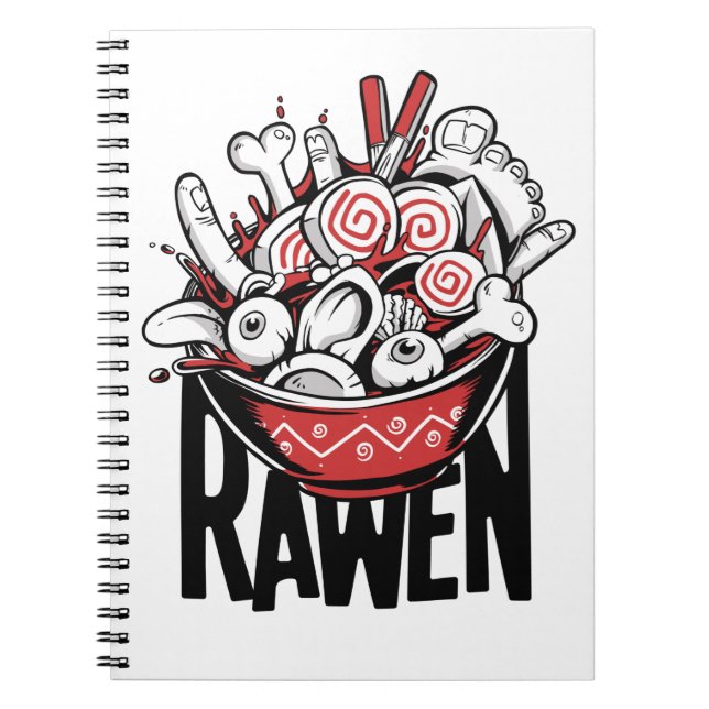 Crazy Ramen Noodle Zombie Design Notebook (Front)