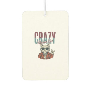 Crazy Rappa Cat Vintage Engraving T-Shirt Design_1 Car Air Freshener