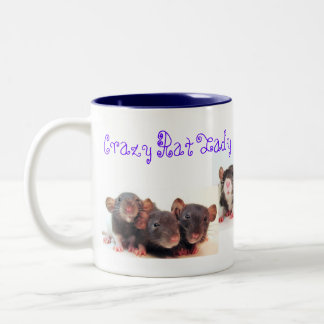 Crazy Rat Lady and Proud of it! Two-Tone Coffee Mug