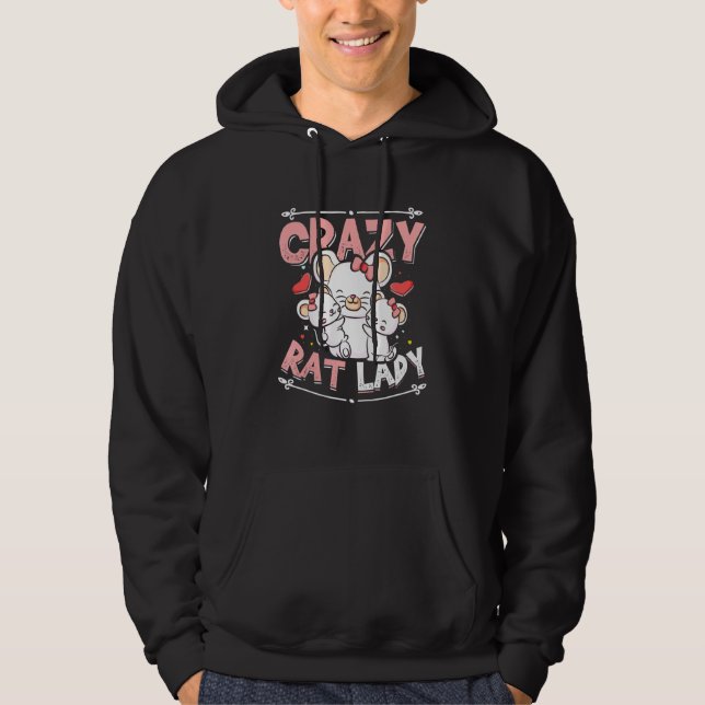 Crazy Rat Lady Cute Rat Mum Pet Rat Hoodie (Front)