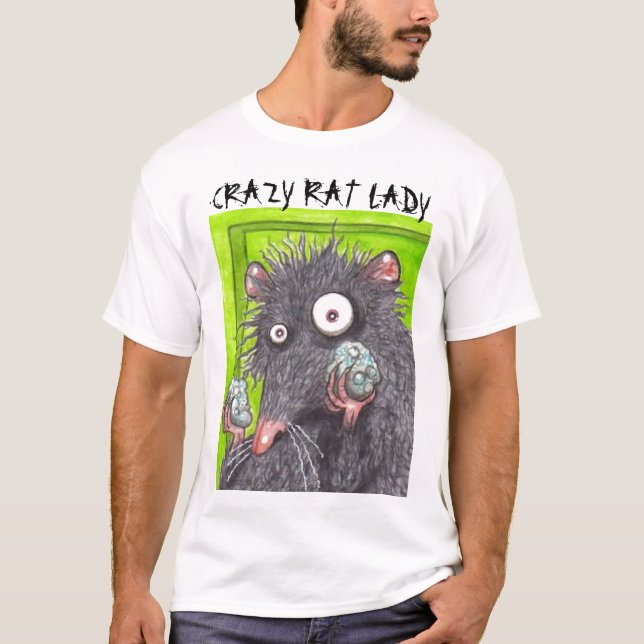 CRAZY RAT LADY FUNNY RATS T-Shirt (Front)