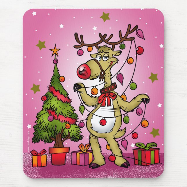 CRAZY REINDEER MOUSE PAD (Front)