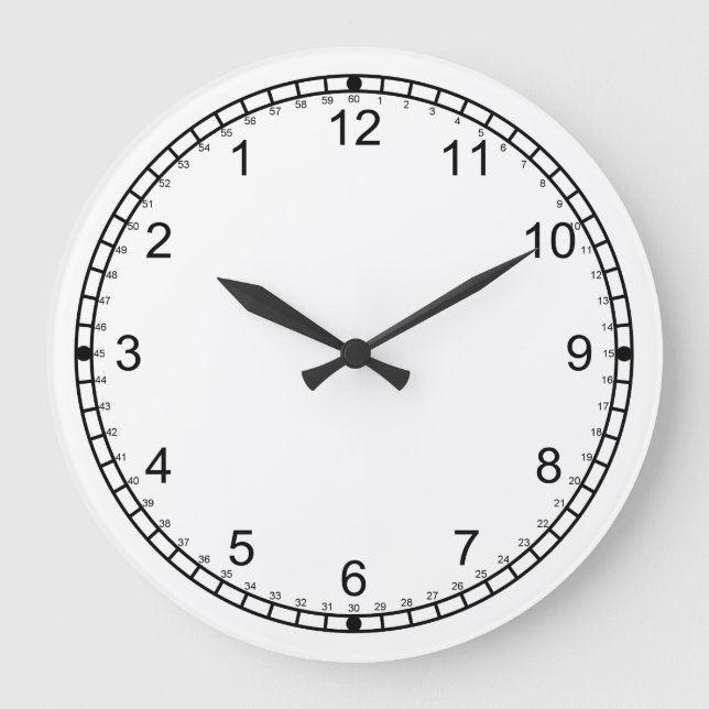 crazy reverse dial white clock (Front)