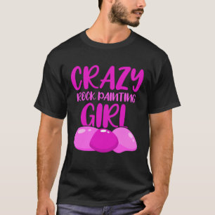 crazy rock painting girl stone chain stone T-Shirt