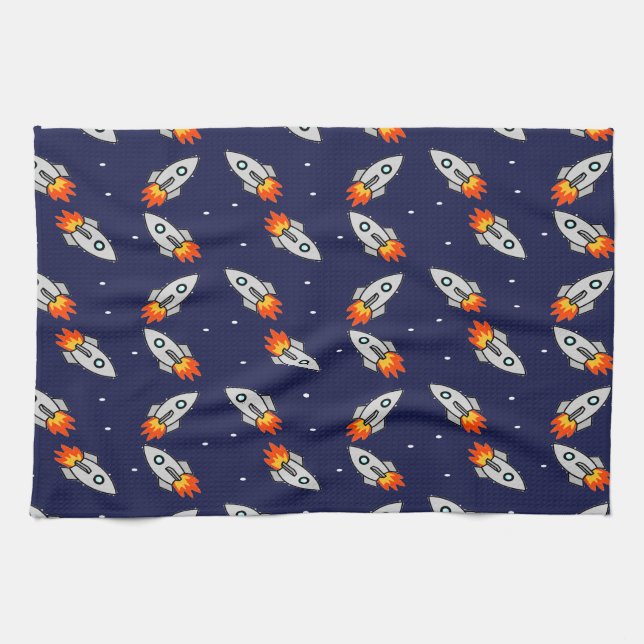 Crazy rockets tea towel (Horizontal)
