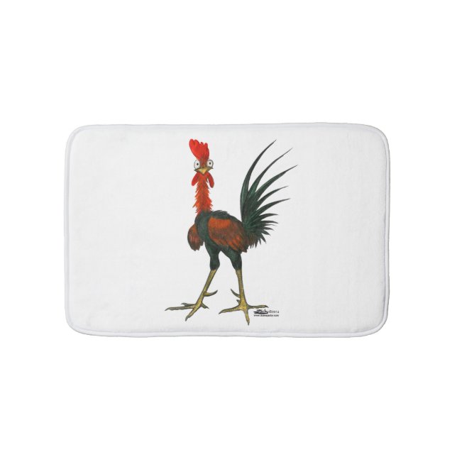 Crazy Rooster Bath Mat (Front)