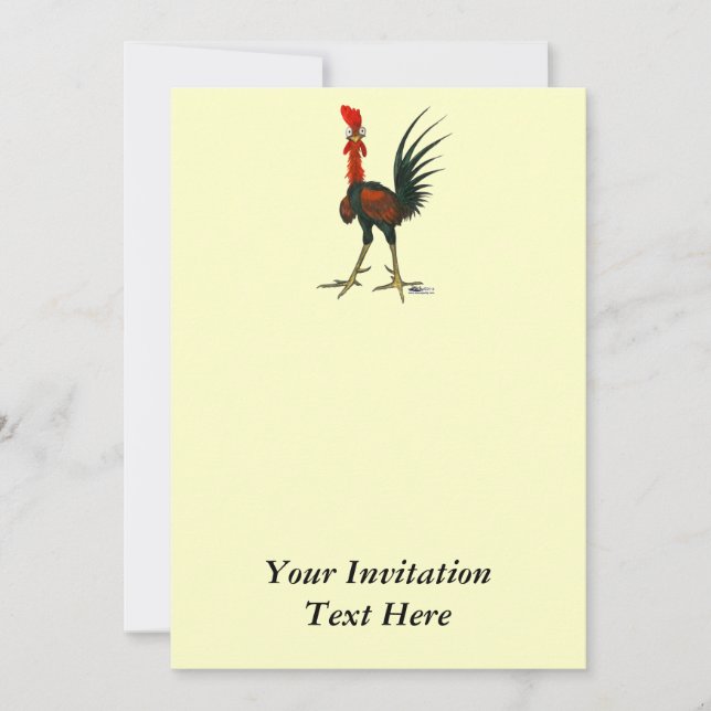 Crazy Rooster Invitation (Front)