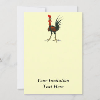 Crazy Rooster Invitation
