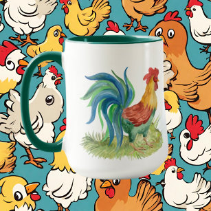 crazy rooster lady add text  mug