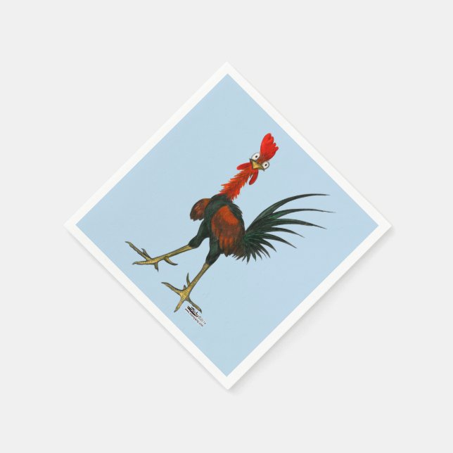 Crazy Rooster Napkin (Corner)