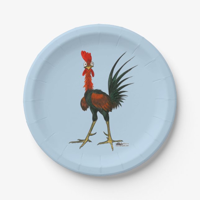 Crazy Rooster Paper Plate (Front)