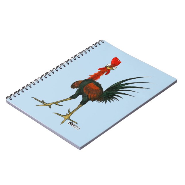 Crazy Rooster Spiral Notebook (Left Side)