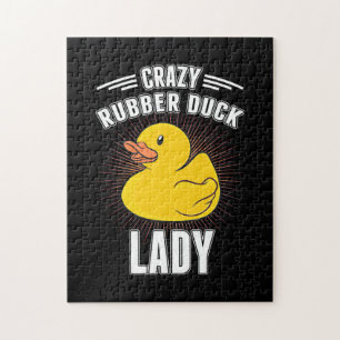 Crazy Rubber Duck Girl Jigsaw Puzzle