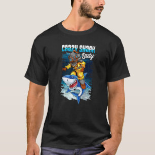 Crazy Shark Lady Animal Ocean Scuba Diving T-Shirt