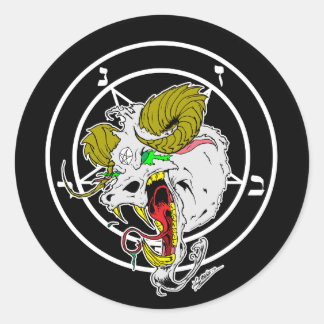Crazy Sigil of Baphomet Classic Round Sticker