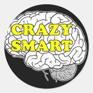 crazy smart classic round sticker