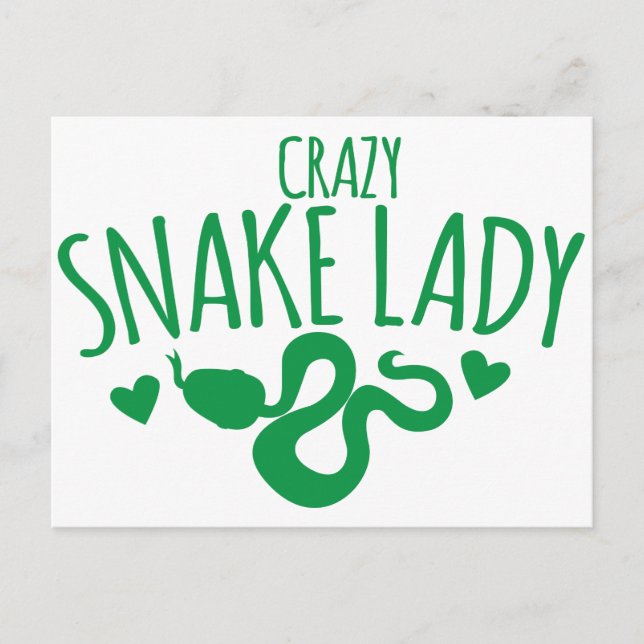 Crazy Snake Lady Postcard (Front)