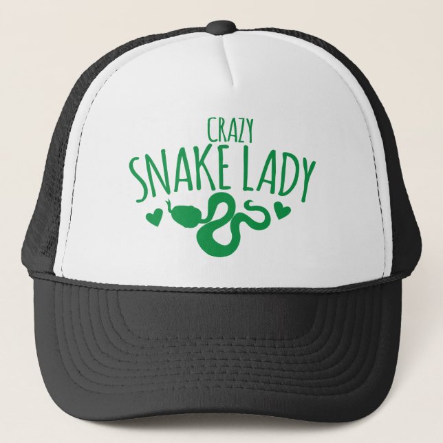 Crazy Snake Lady Trucker Hat (Front)
