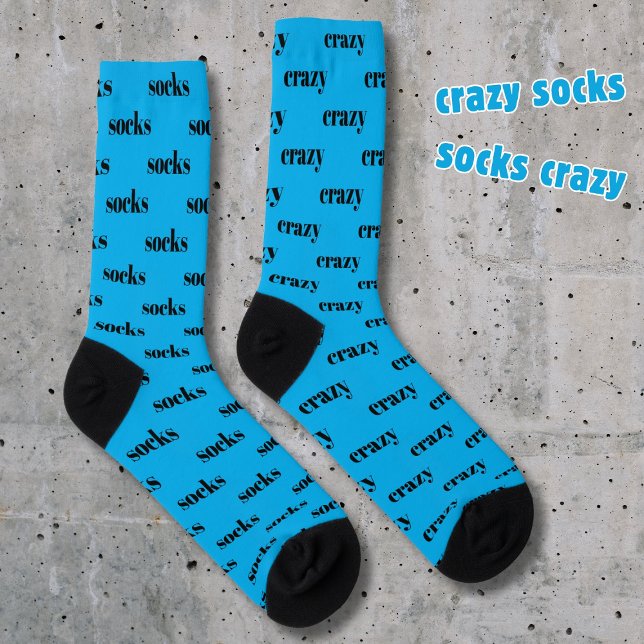 Crazy Socks - socks crazy, on blue (Creator Uploaded)
