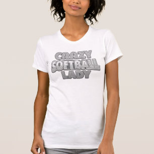 Crazy Softball Lady Game Day Matching Group Design T-Shirt