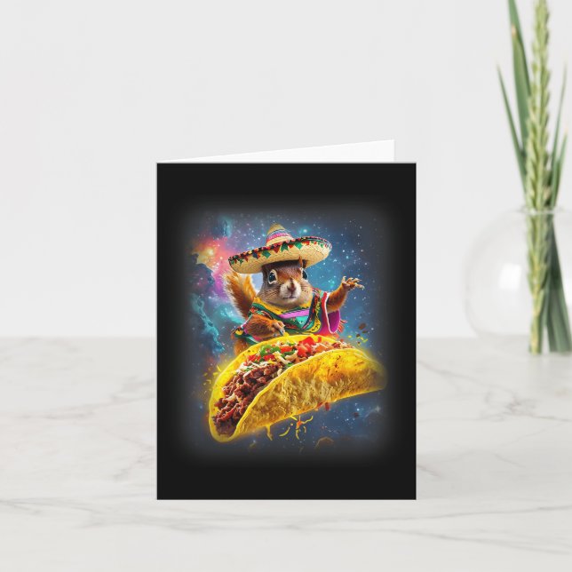 Crazy Space Taco Squirrel Cinco De Mayo Squirrel S Card (Front)