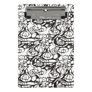 Crazy Spirals Lines black II + your backgr. & idea Mini Clipboard