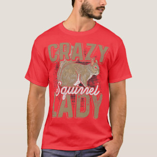 Crazy Squirrel Lady Women Grunge T-Shirt