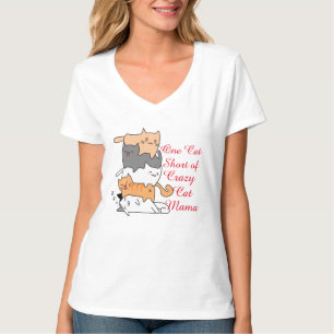 Crazy Stacked Cats Pile Up Tee, Funny Cat Humour T-Shirt