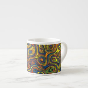 Crazy Swirls Espresso Mug, Abstract Design Cup