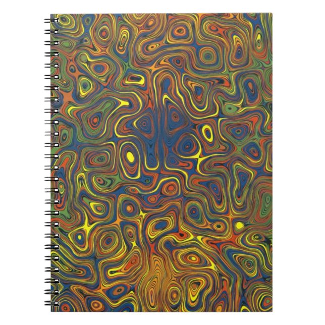 Crazy Swirls Spiral Notebook, Abstract Design Spiral Notebook (Front)