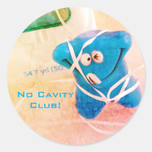 Crazy Tooth, No Cavity Club! Classic Round Sticker