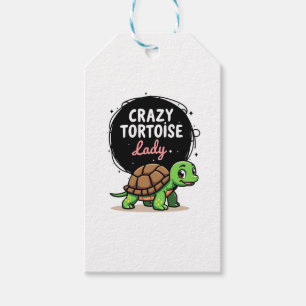 Crazy Tortoise Lady Tortoises Mom Women Turtle (2) Gift Tags