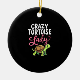 Crazy Tortoise Lady Tortoises Mom Women Turtle (3) Ceramic Tree Decoration