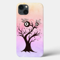 Crazy Tree Creature Ink Art Pink Fantasy