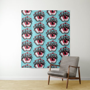 Crazy Trippy Eye Weird Whimsigoth Tapestry