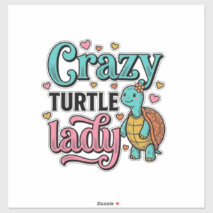Crazy Turtle Lady Vintage Engraving Design_1