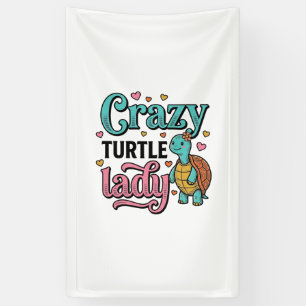 Crazy Turtle Lady Vintage Engraving Design_1 Banner
