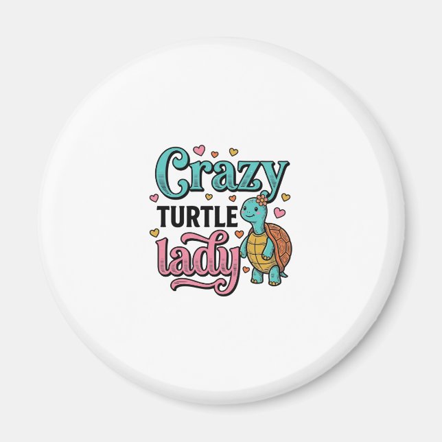 Crazy Turtle Lady Vintage Engraving Design_1 Magnet (Front)