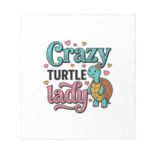 Crazy Turtle Lady Vintage Engraving Design_1 Notepad