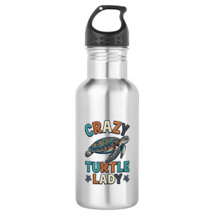 Crazy Turtle Lady Vintage Sea Turtle Shirt Design_ 532 Ml Water Bottle