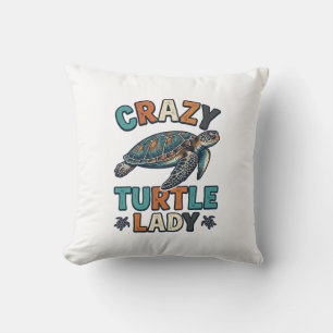Crazy Turtle Lady Vintage Sea Turtle Shirt Design_ Cushion