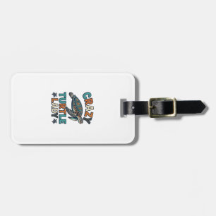 Crazy Turtle Lady Vintage Sea Turtle Shirt Design_ Luggage Tag